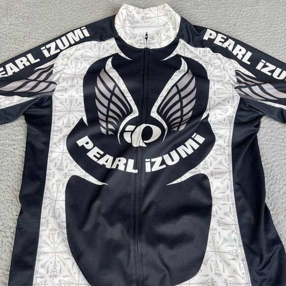 Pearl iZumi Jersey Mens XXL Black 1/4 Zip Black White Outdoor Bicycle Race - Picture 3 of 11